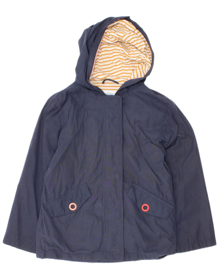 Chubasquero con capucha para niña Fat Face 7-8 años Azul Marino Poliéster