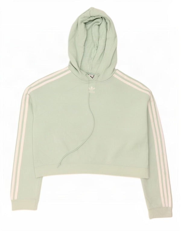 Adidas Mujer Crop Oversize Sudadera con capucha Jumper UK 6 XS Verde Algodón