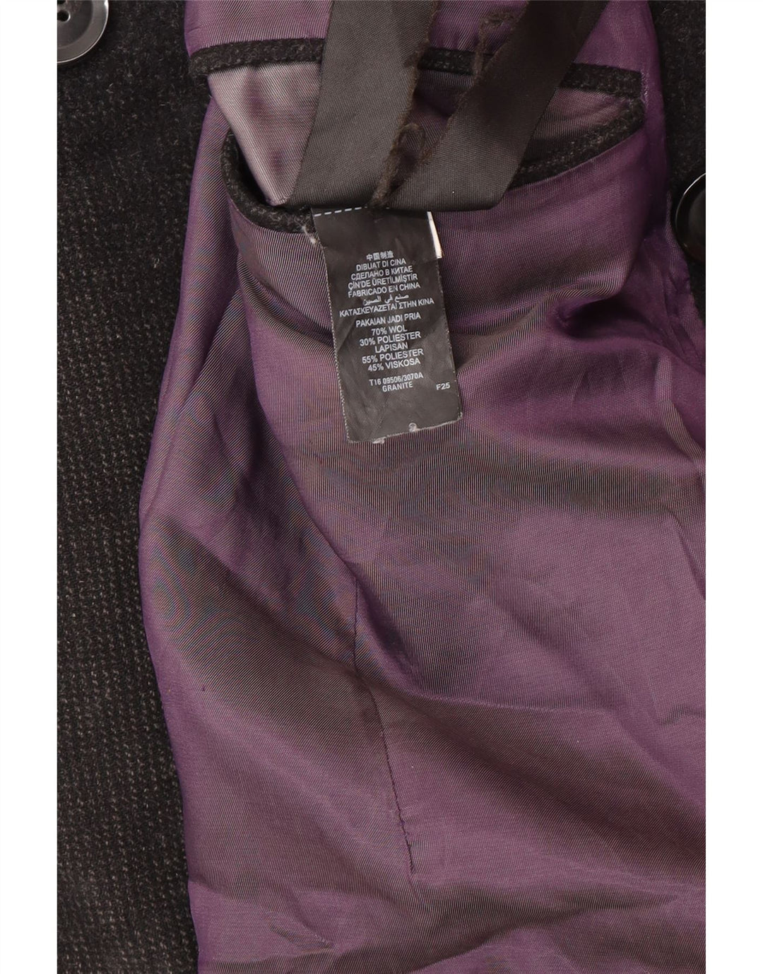 Marks & Spencer Chaquetón para hombre UK 38 Mediano Lana negra
