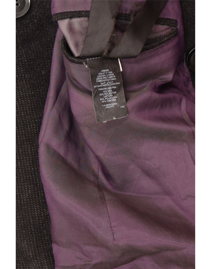 Marks & Spencer Chaquetón para hombre UK 38 Mediano Lana negra