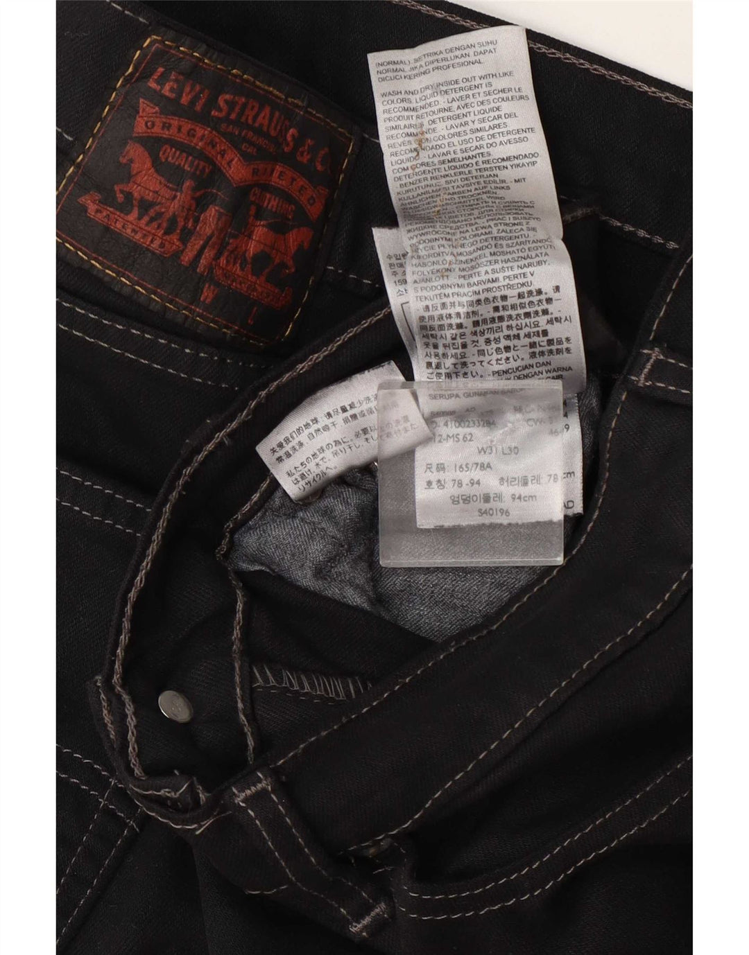 Vaqueros Levi's Mujer Slim W31 L30 Algodón Negro