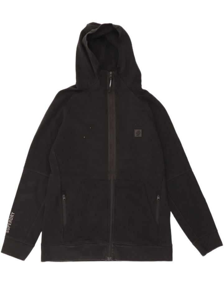 Superdry Hombre Sudadera Con Capucha Y Cremallera De Algodón Negro Mediano
