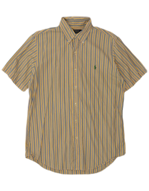 Camisa Polo Ralph Lauren Hombre Manga Corta Algodón Rayas Amarillo Medio