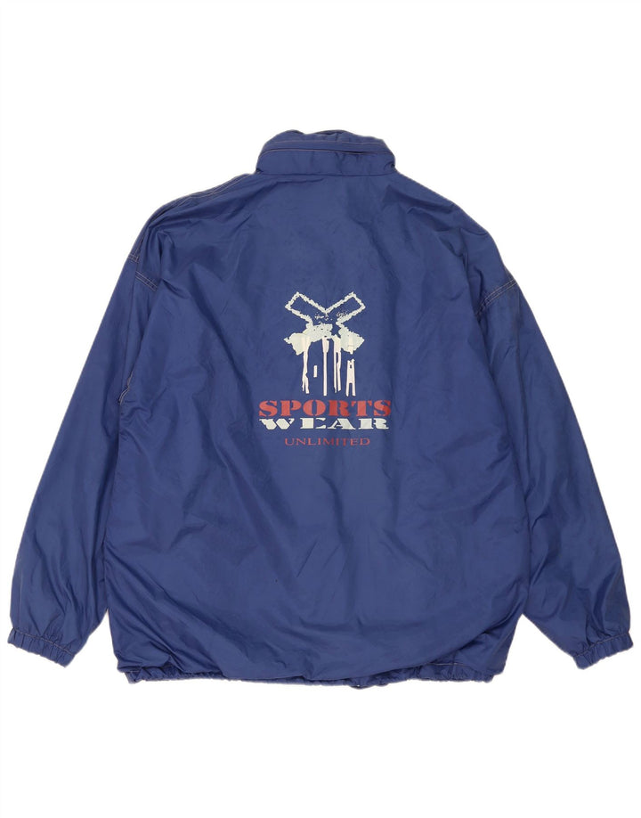 Chaqueta impermeable con capucha y gráfico Essential para hombre, talla 40, poliamida azul grande