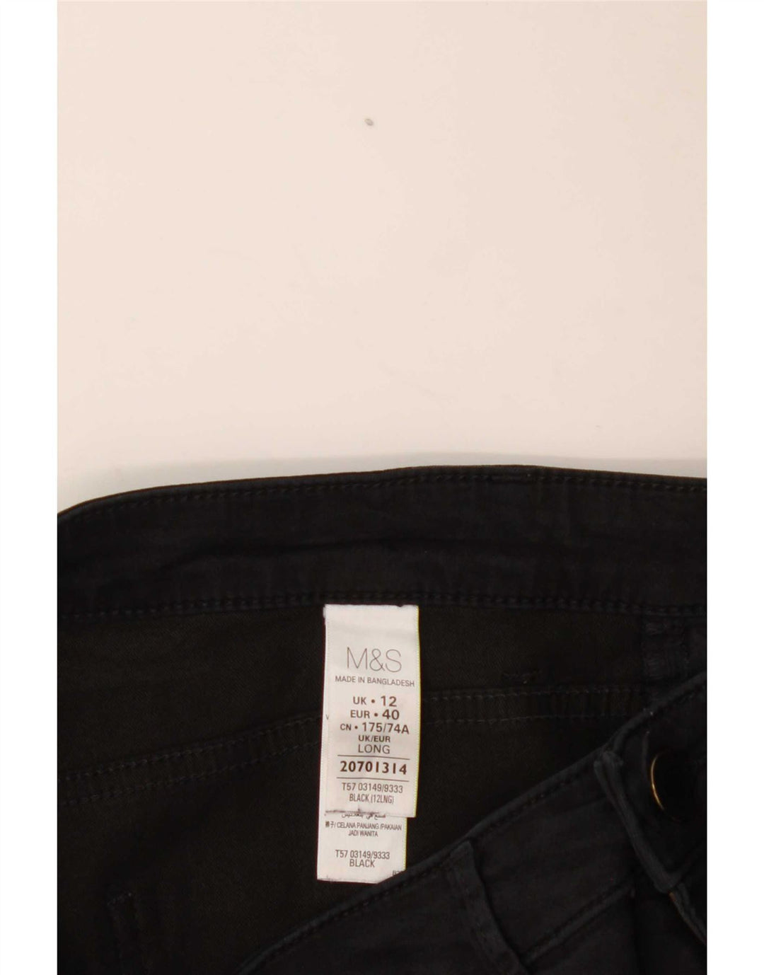 Marks & Spencer Jeans Jegging para Mujer UK 12 Medium W32 L31 Algodón Negro