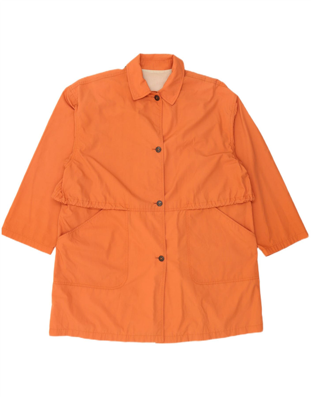Vintage mujer impermeable Reino Unido 18 XL naranja poliéster