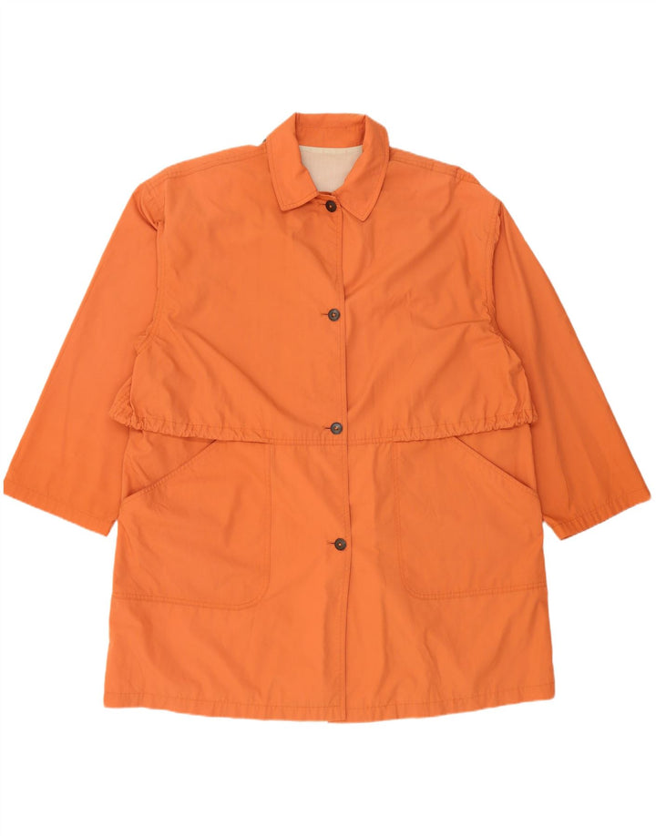 Vintage mujer impermeable Reino Unido 18 XL naranja poliéster