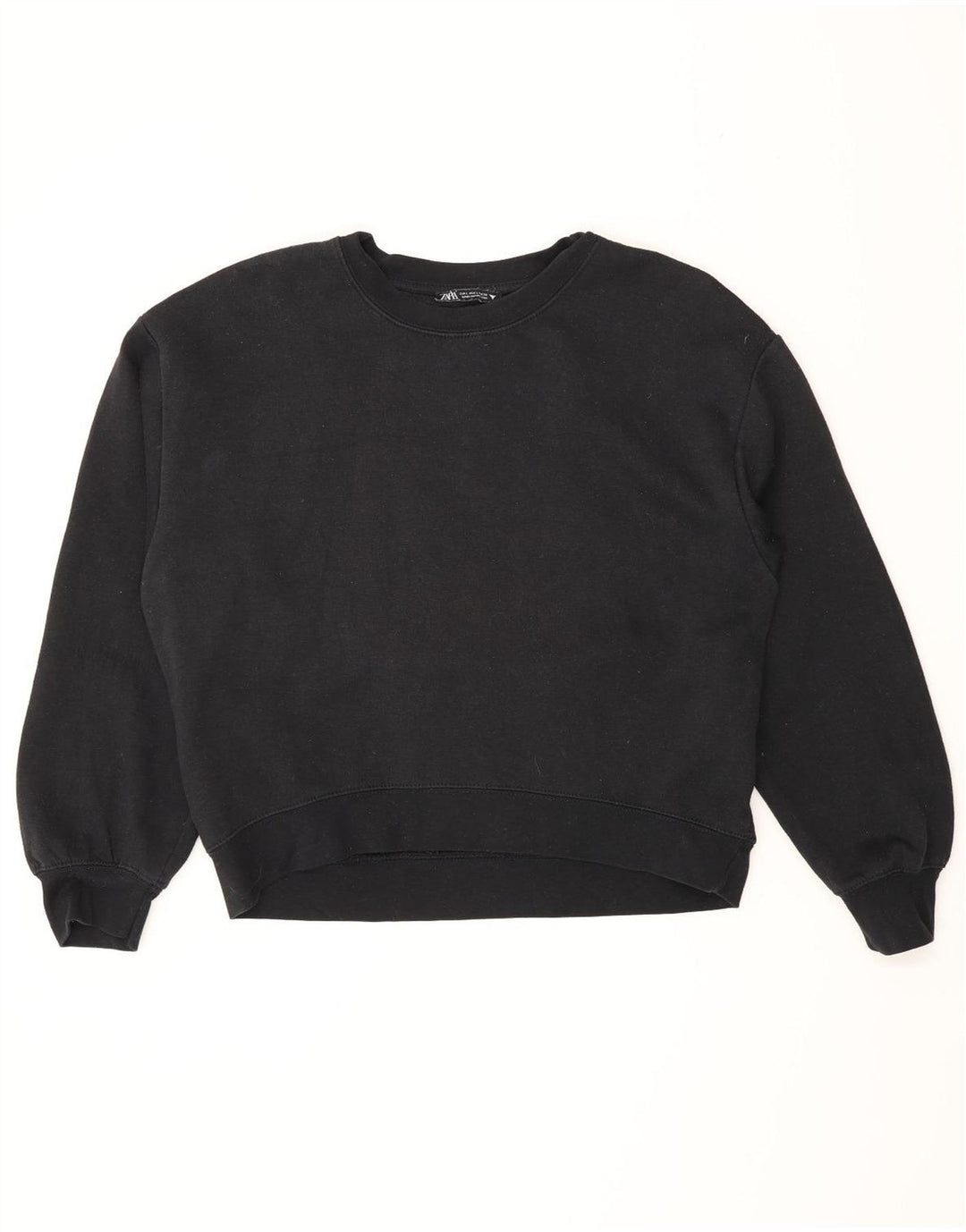 Zara Mujer Sudadera Jumper UK 46 Grande Algodón Negro