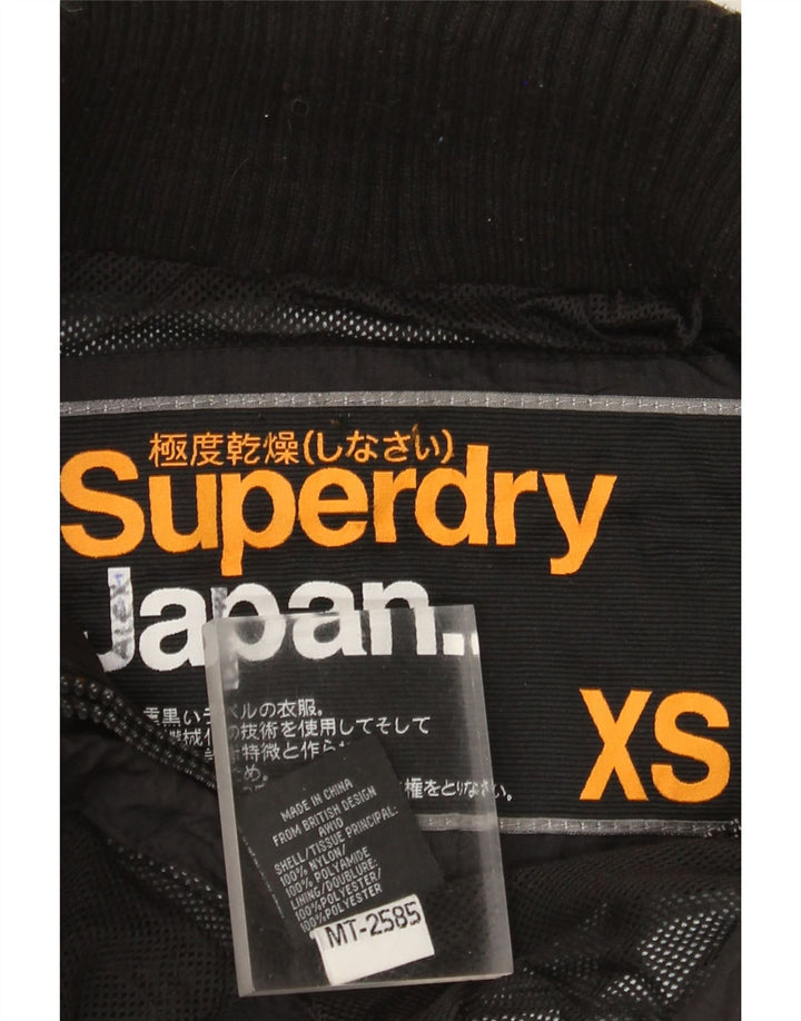 Superdry Chaqueta impermeable gráfica para mujer UK 6 XS Nylon negro