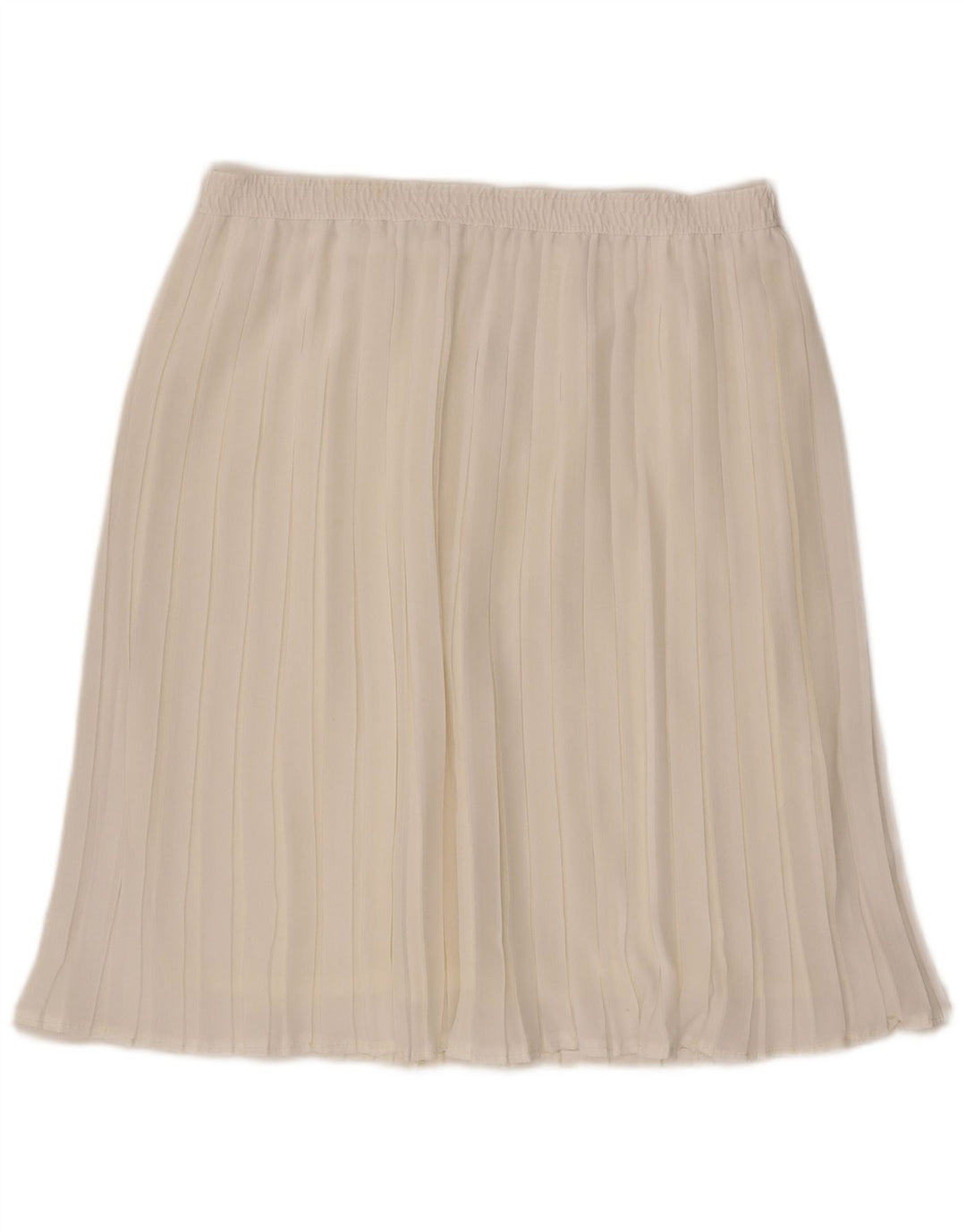 Falda plisada vintage para mujer W36 XL de poliéster blanco