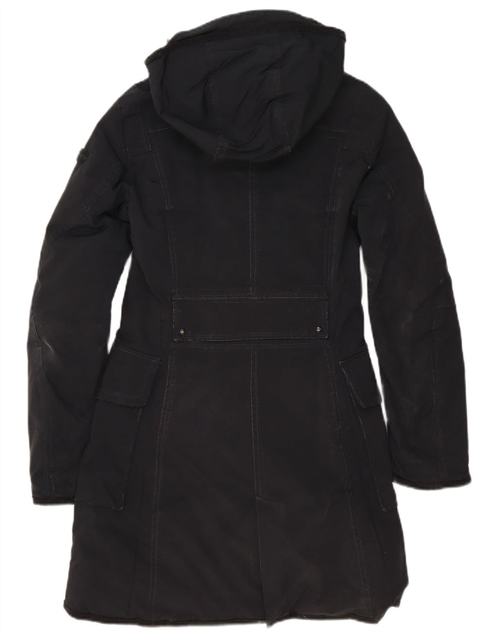 PEUTEREY Abrigo acolchado con capucha para mujer IT 42 Poliéster negro mediano
