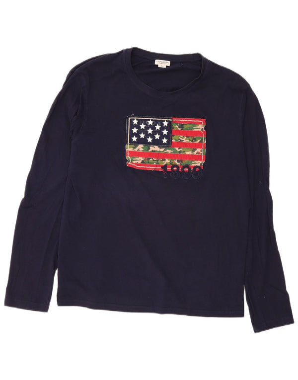 Asociación de Polo de EE. UU. Top gráfico para hombre manga larga XL Algodón azul marino