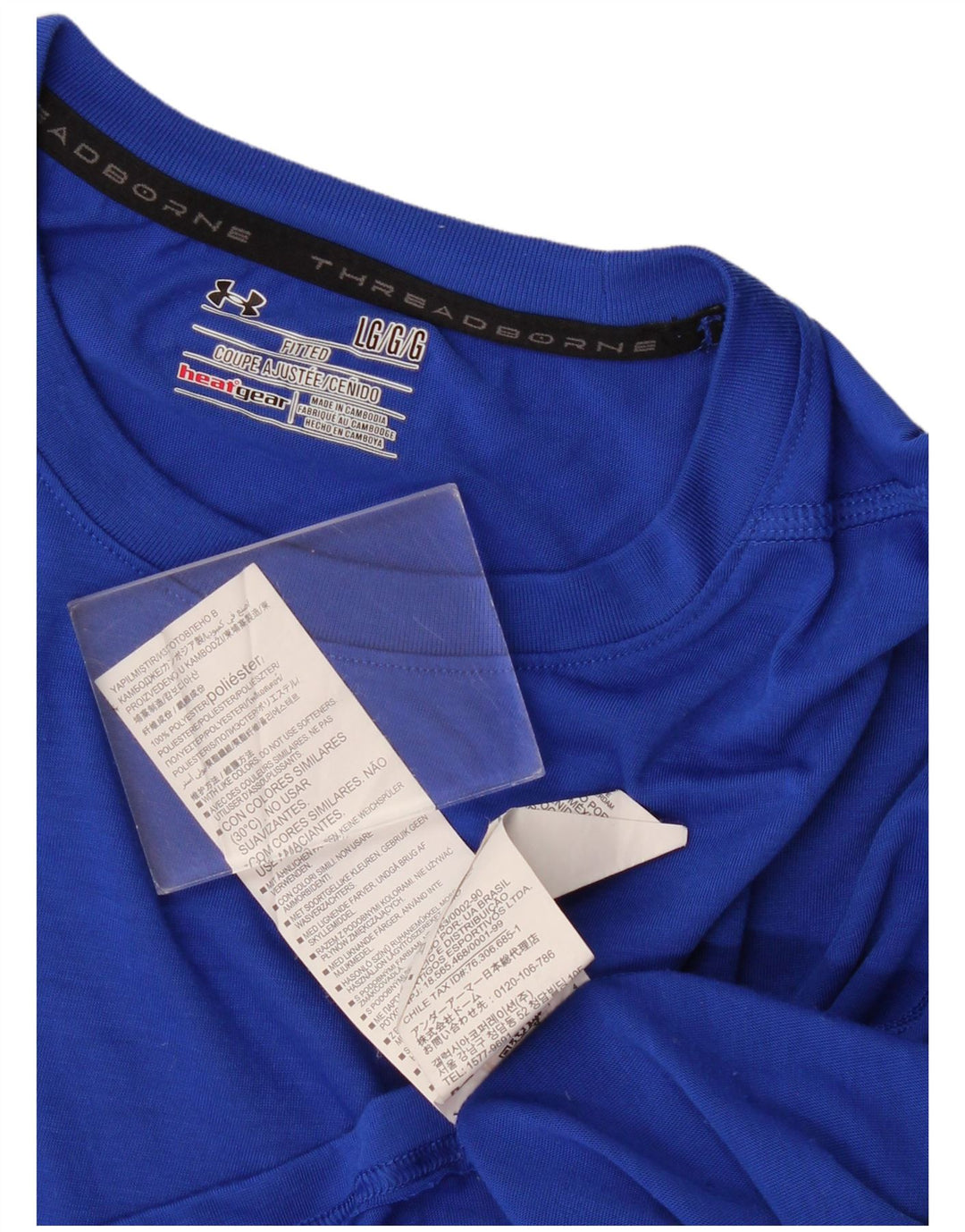 Under Armour Camiseta Heat Gear para hombre Top poliéster azul grande