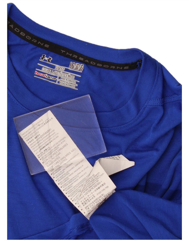 Under Armour Camiseta Heat Gear para hombre Top poliéster azul grande
