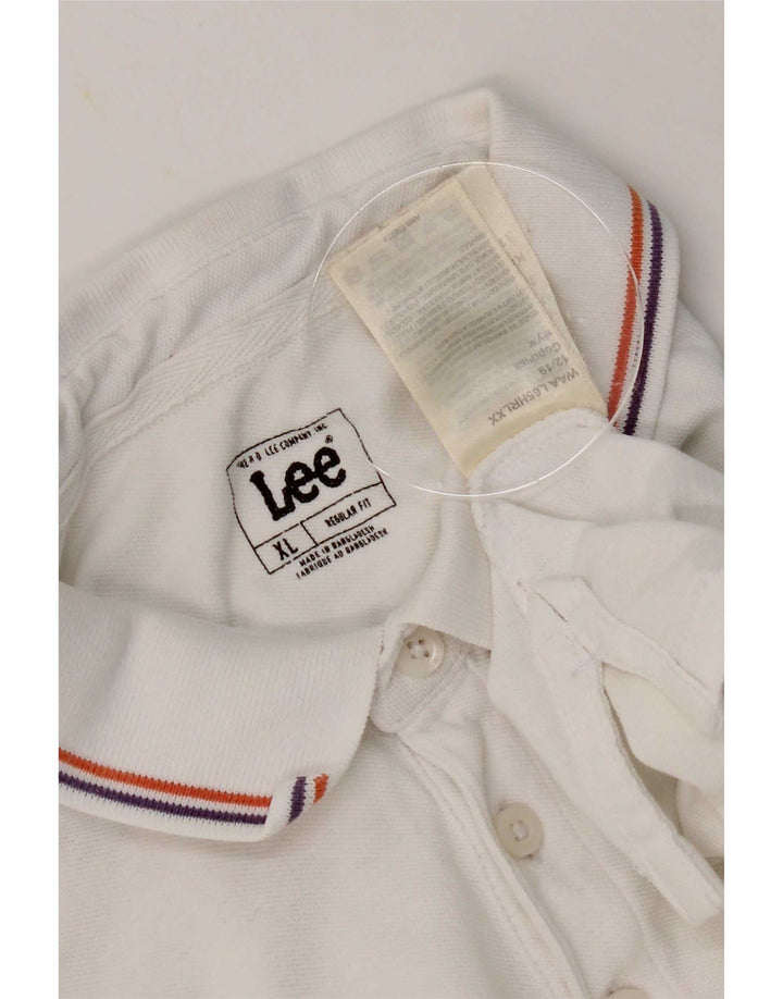 Lee Polo Regular Fit para Hombre XL Algodón Blanco