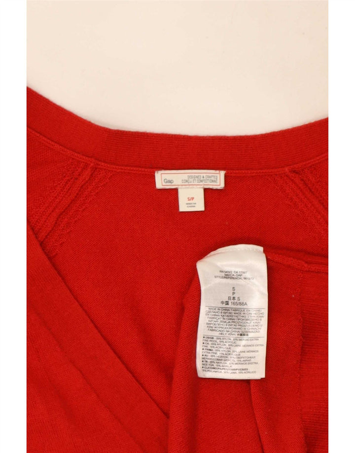 Gap Suéter tipo cárdigan extragrande para mujer UK 10 Small Red Nylon