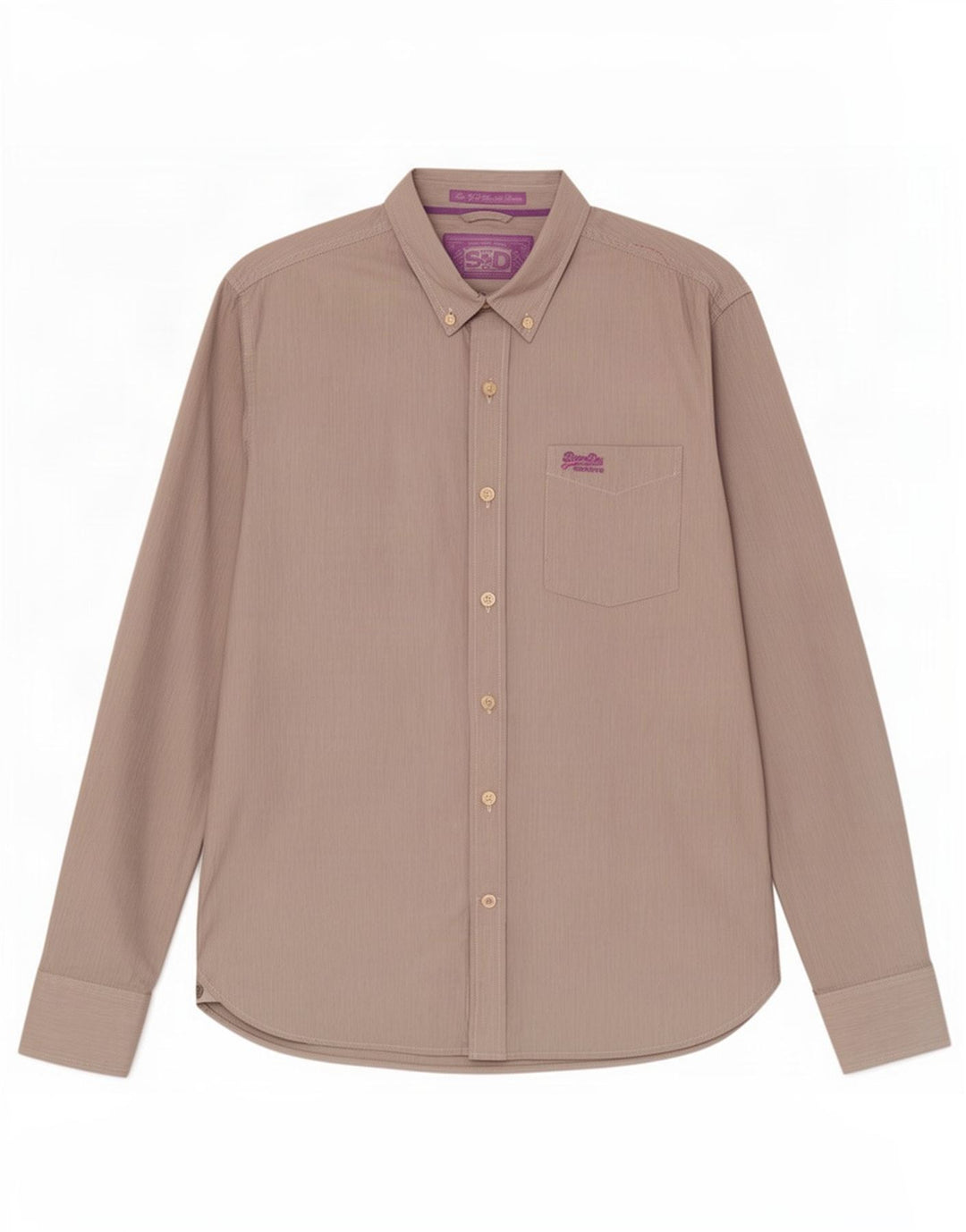 Camisa Superdry para hombre XL de algodón con rayas diplomáticas grises