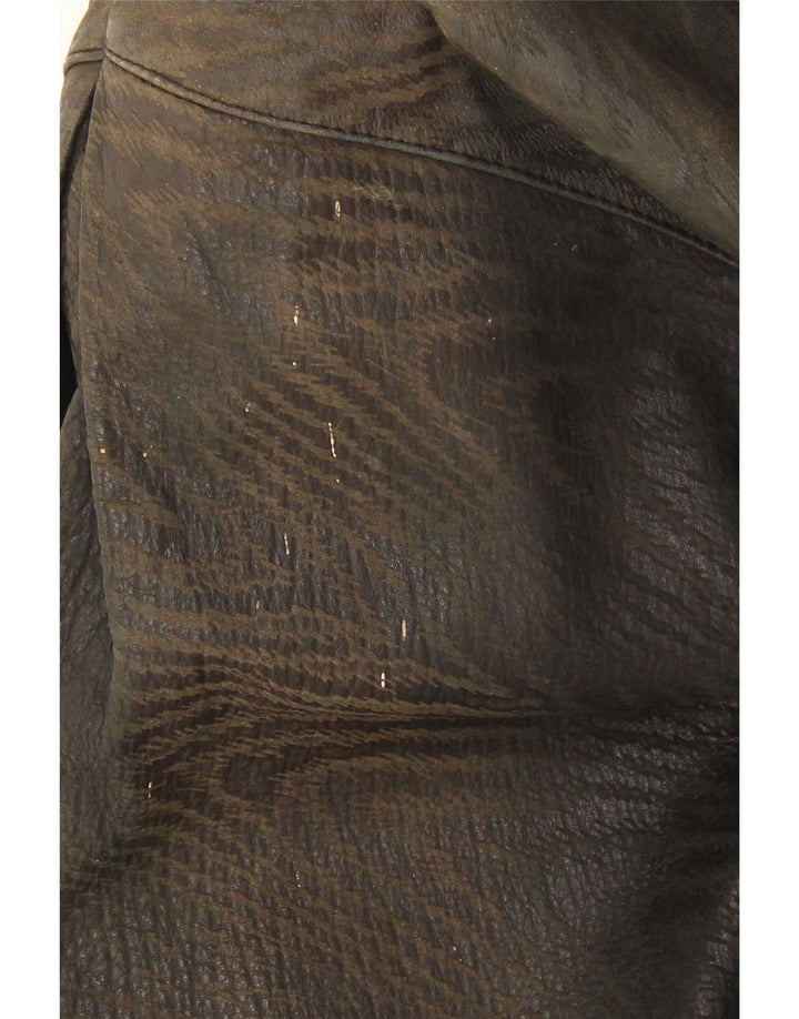 Vintage mujer chaqueta de cuero Reino Unido 18 XL negro
