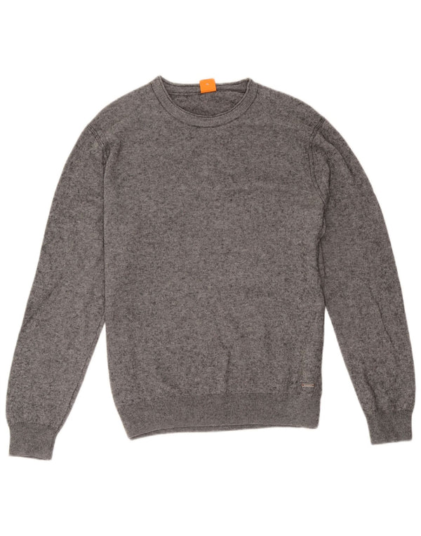 Hugo Boss Hombre Jersey De Cuello Redondo Jersey XL Algodón Moteado Gris