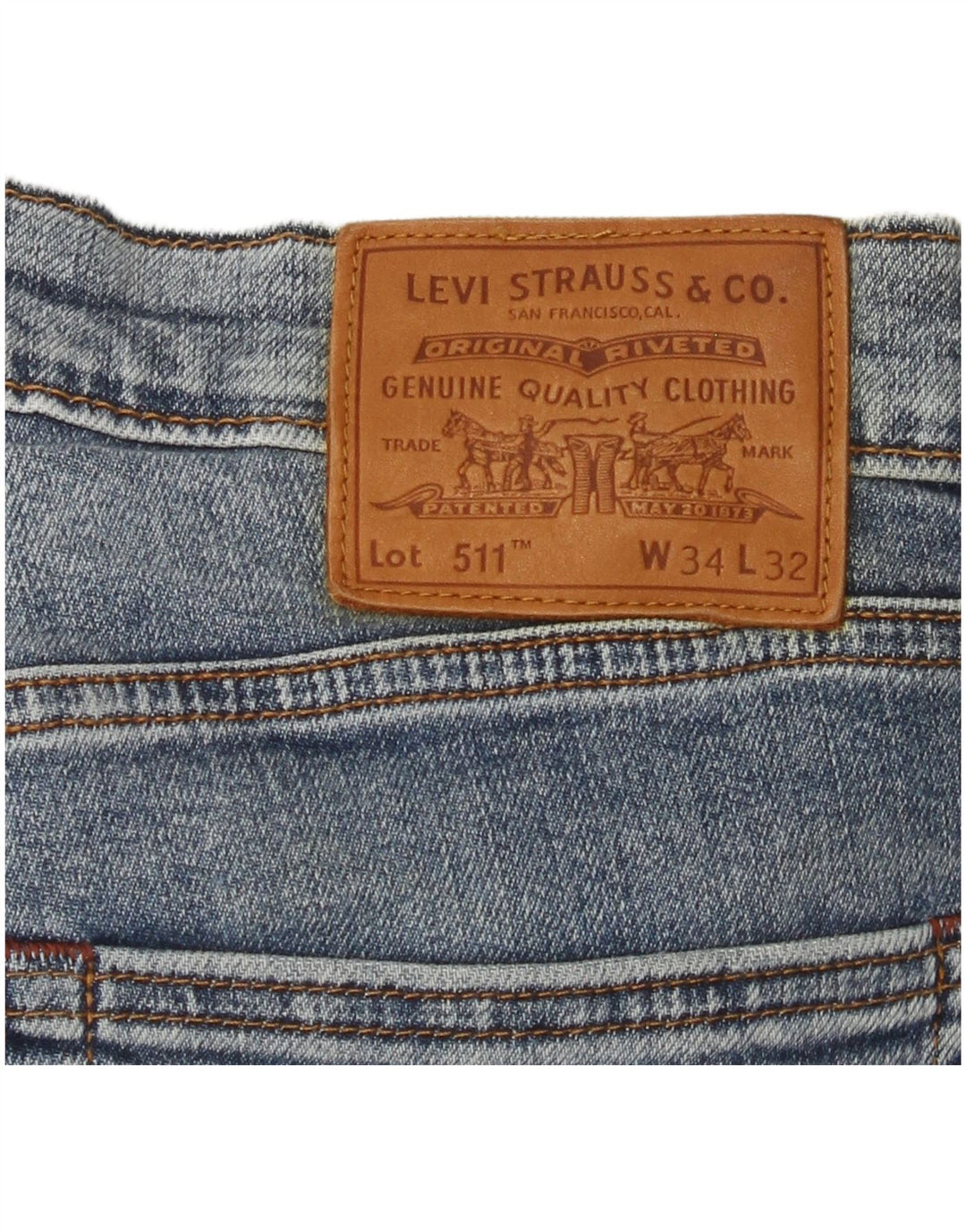 Levi's Hombre 511 Slim Jeans W34 L32 Algodón Azul