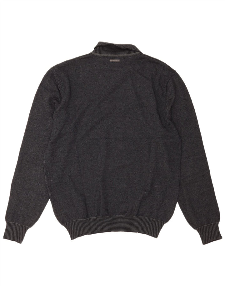 Marlboro Classics Mens Polo Neck Jumper Suéter Grande Gris Lana