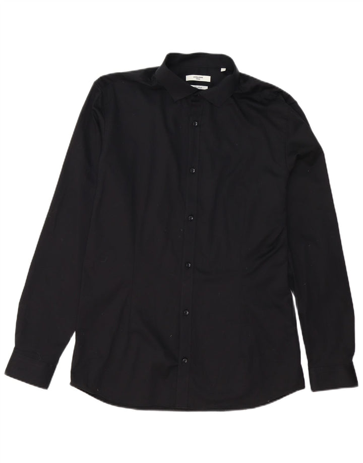 Camisa Jack & Jones Hombre Grande Algodón Negro
