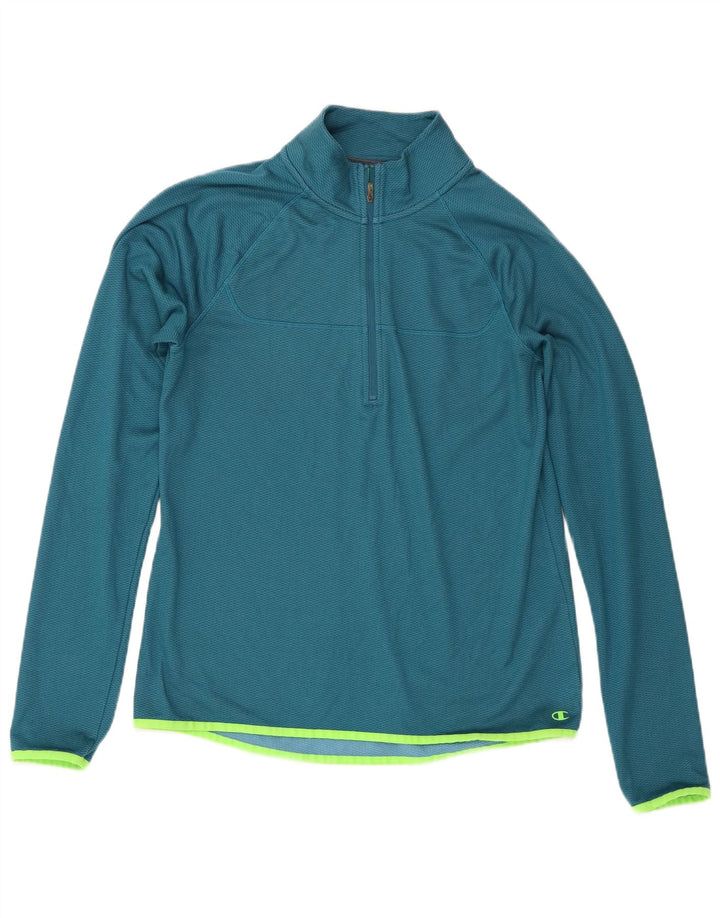 Champion - Chándal con cremallera y cuello para hombre, talla grande, poliéster azul