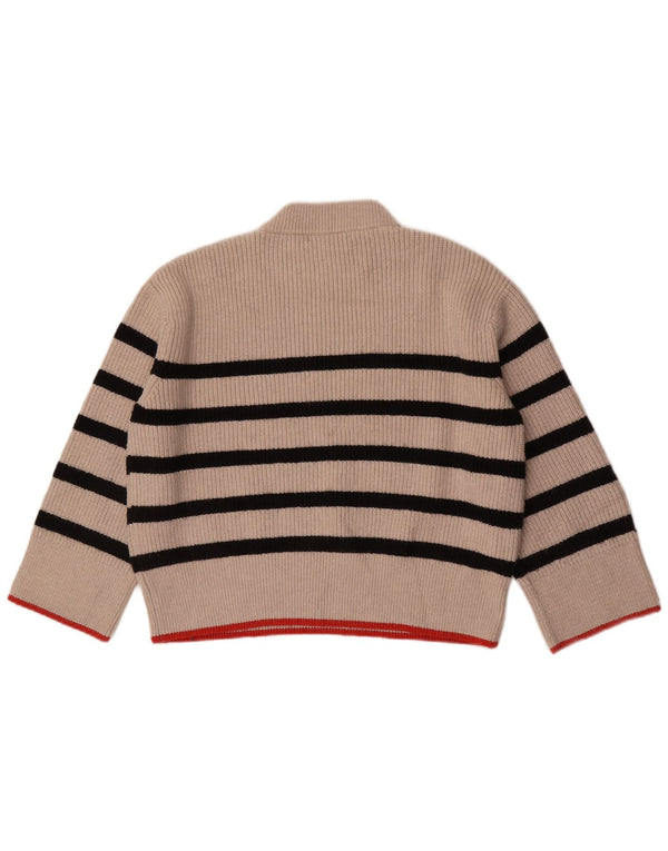 Zara Mujer Oversize Crop Turtle Neck Jumper Sweater UK 10 Small Beige