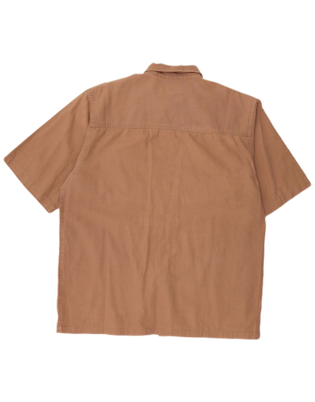 JEEP Camisa Manga Corta Hombre XL Algodón Cuadros Marrón