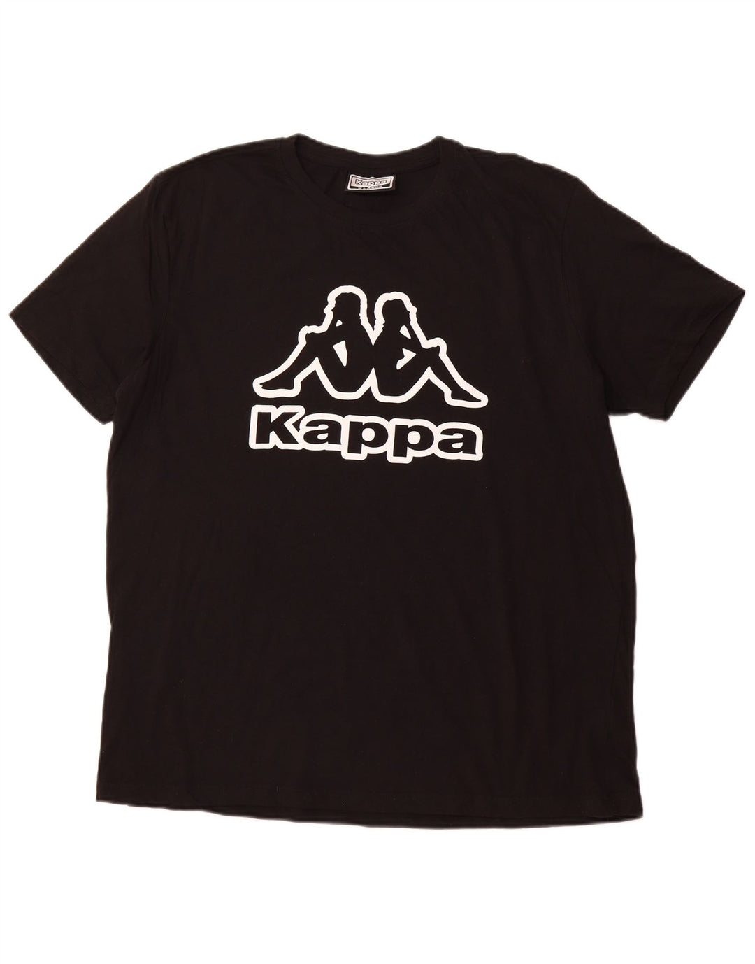 KAPPA Camiseta gráfica para hombre Top XL Algodón negro