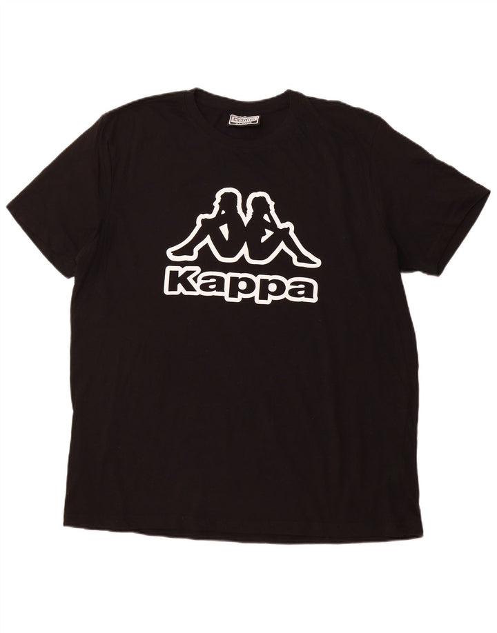 KAPPA Camiseta gráfica para hombre Top XL Algodón negro