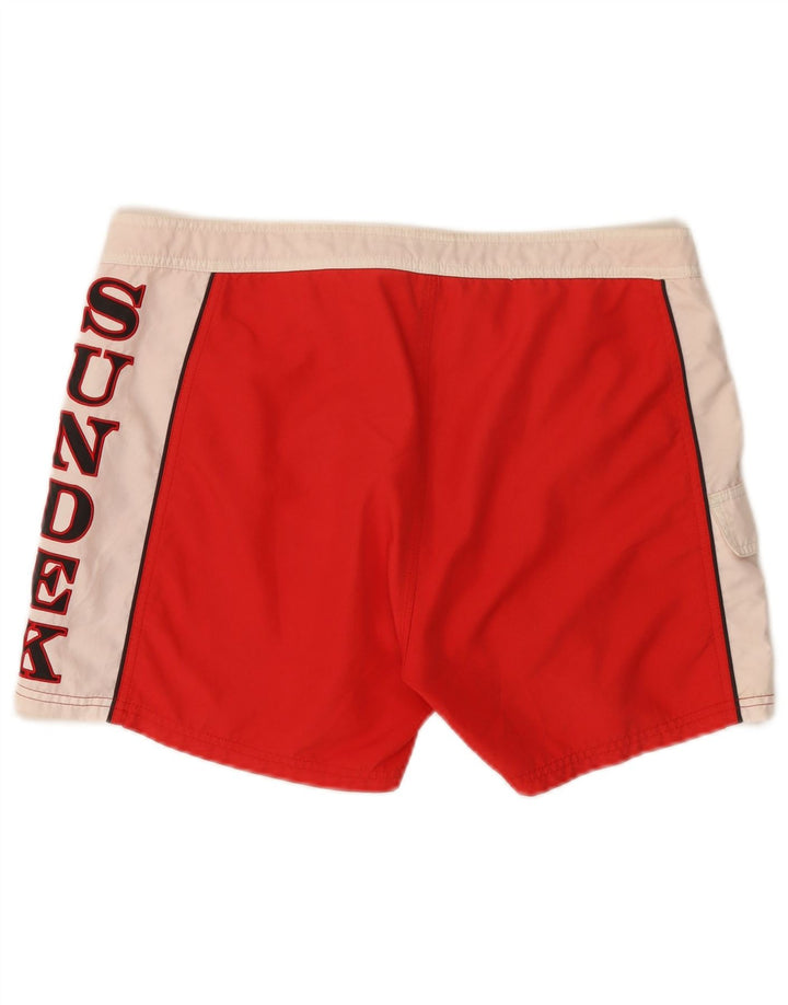 Sundek Bañador con estampado gráfico para hombre, talla grande, color rojo