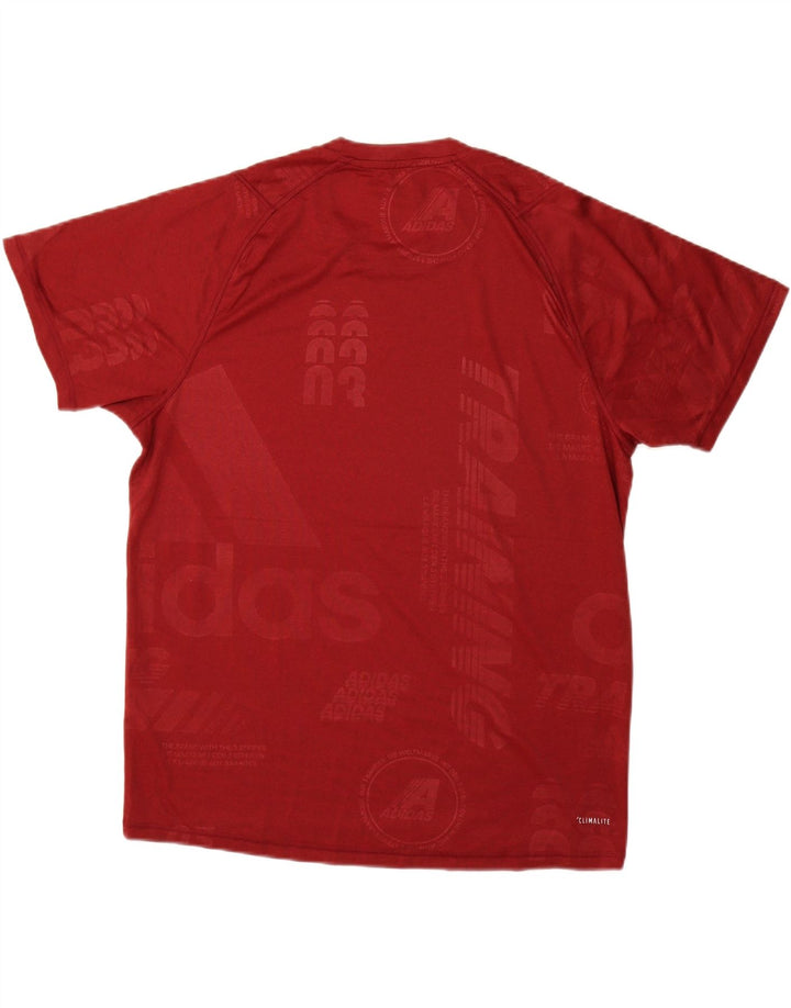 ADIDAS Mens Climalite Graphic Camiseta Top Grande Borgoña