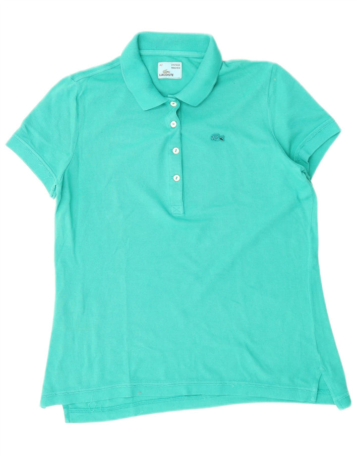 LACOSTE Polo de mujer talla 42 grande algodón turquesa