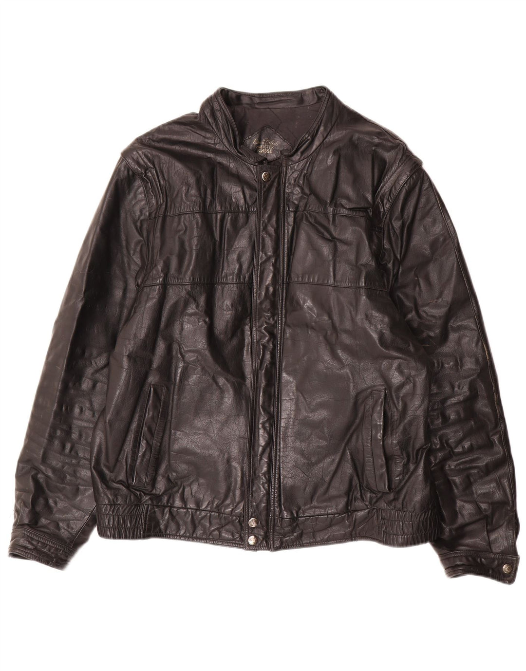 Vintage chaqueta de cuero para hombre Reino Unido 40 cuero negro grande
