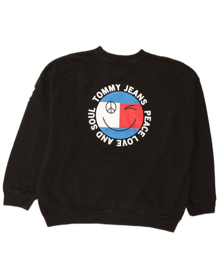 Tommy Hilfiger Sudadera Gráfica para Hombre Jumper Large Algodón Negro
