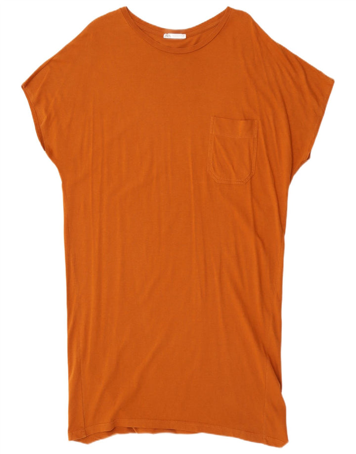 Zara Mujer Top Túnica Oversize Naranja Mediano