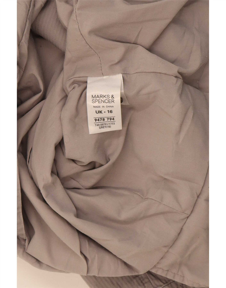 Marks & Spencer Chaqueta Blazer de Manga Corta con 2 Botones para Mujer UK 46 Grande Gris