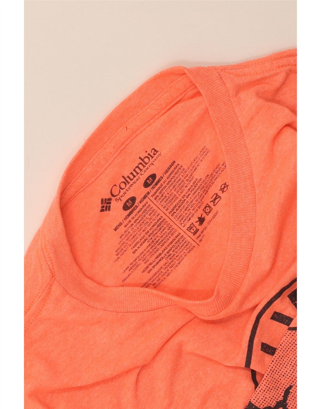 Columbia Top gráfico de manga larga de algodón naranja medio para hombre