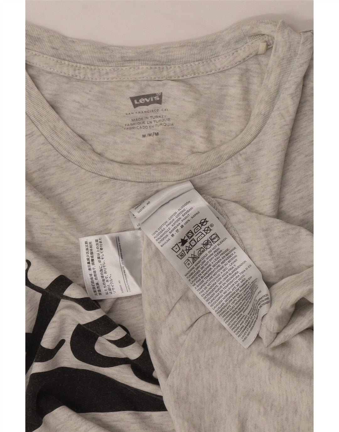 Levi's Camiseta gráfica para hombre Top de algodón moteado en gris medio