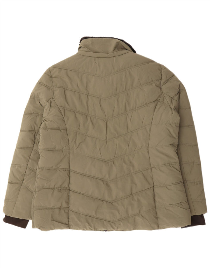 NAUTICA Womens Padded Jacket UK 20 2XL Khaki Polyester