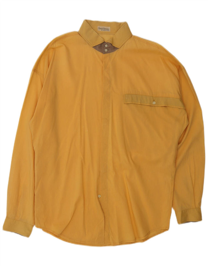 Gianni Versace Camisa Hombre IT 48 Algodón Amarillo Medio
