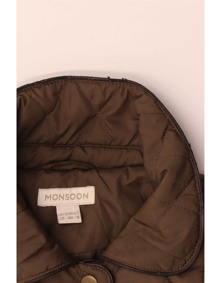 Monsoon Chaqueta acolchada para mujer UK 40 Poliéster caqui mediano