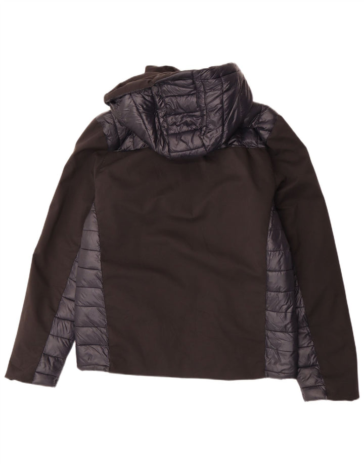 Brugi Chaqueta acolchada con capucha para hombre UK 40 Large Poliéster color negro