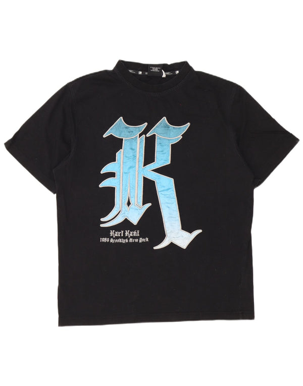 Karl Kani Camiseta holgada con gráfico para hombre Top XS Algodón negro