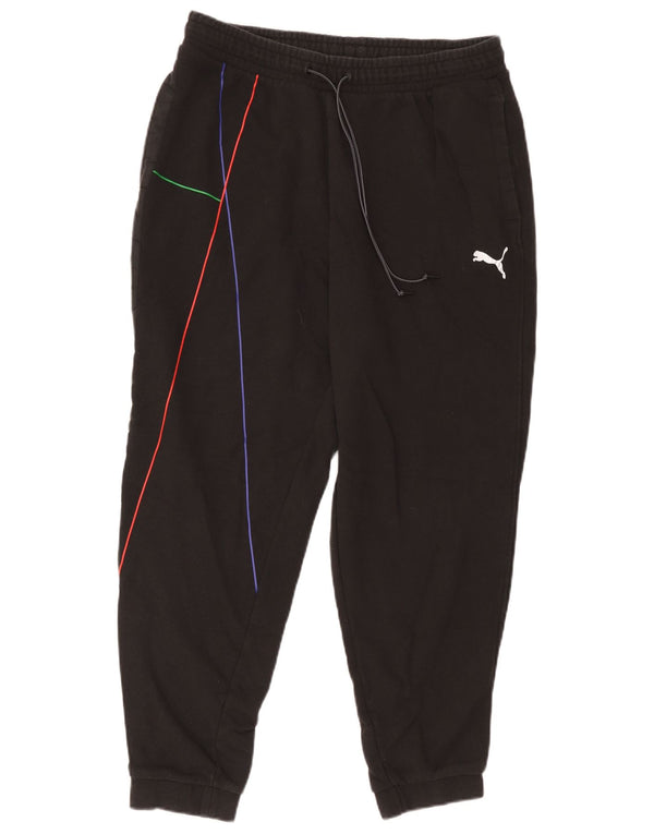 Puma Mens Tracksuit Trousers Joggers Large Black Striped Cotton