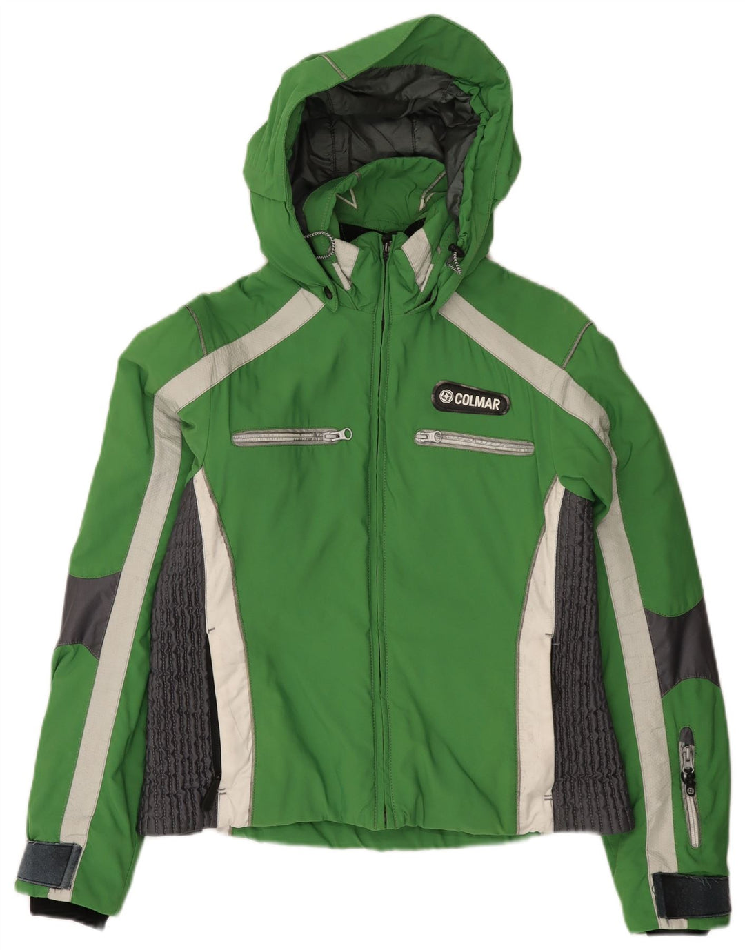 Chaqueta de esquí con capucha Colmar para mujer IT 46 Large Green Colourblock