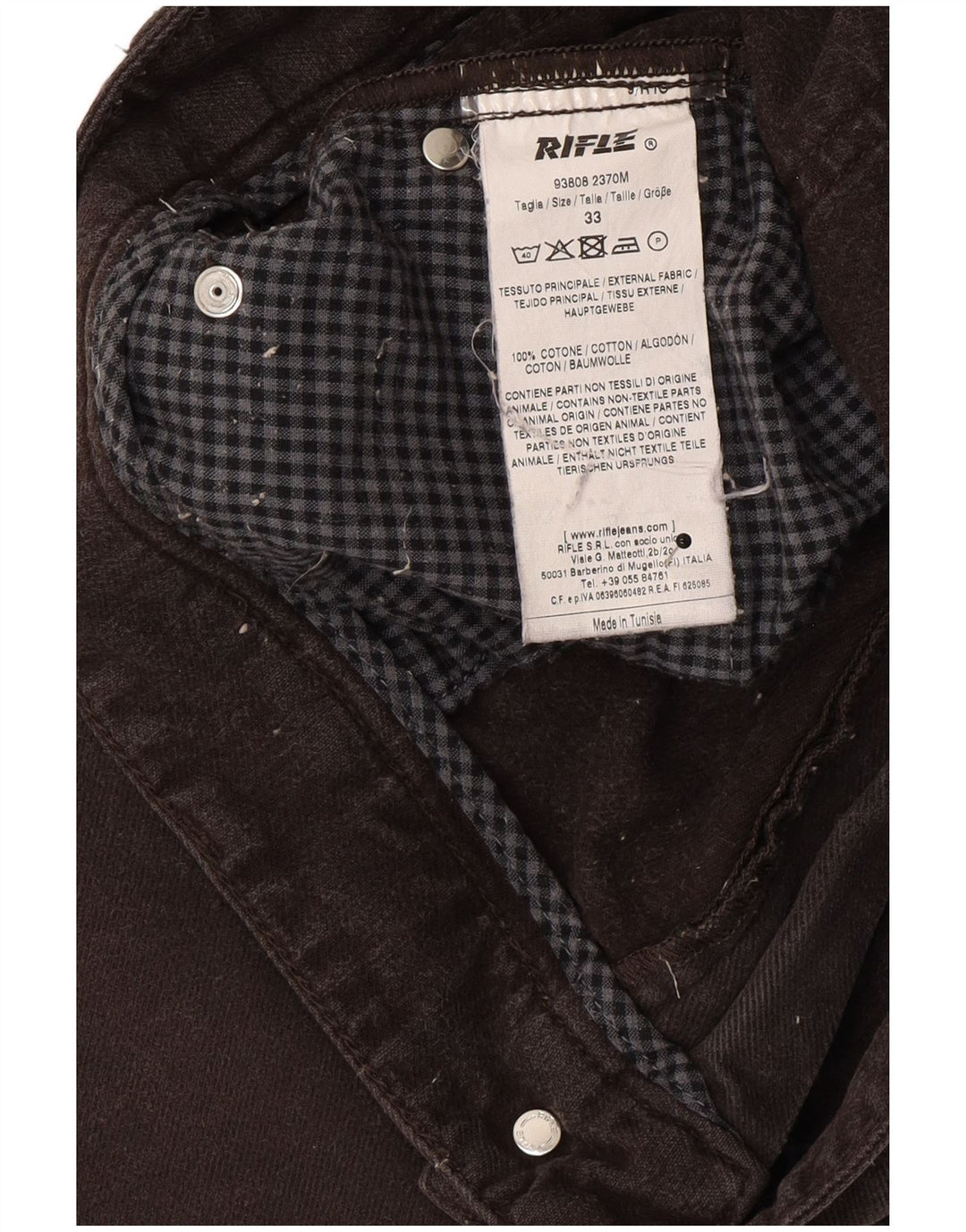 Vaqueros rectos para hombre Rifle W33 L30 Algodón gris