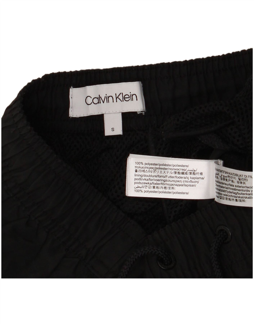 Calvin Klein Bañador con gráfico para hombre, tamaño pequeño, poliéster negro