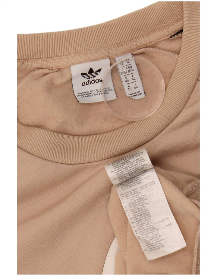 Adidas - Sudadera gráfica para mujer, talla 40, poliéster beige grande